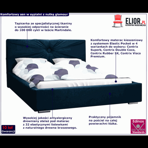 Tapicerowane łóżko z drewnianym stelażem 120x200 Tagis 2X