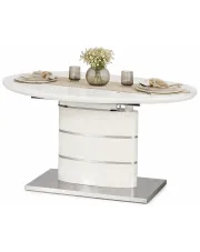 Stół na jednej nodze rozkładany biały połysk - Flarin w sklepie Edinos.pl