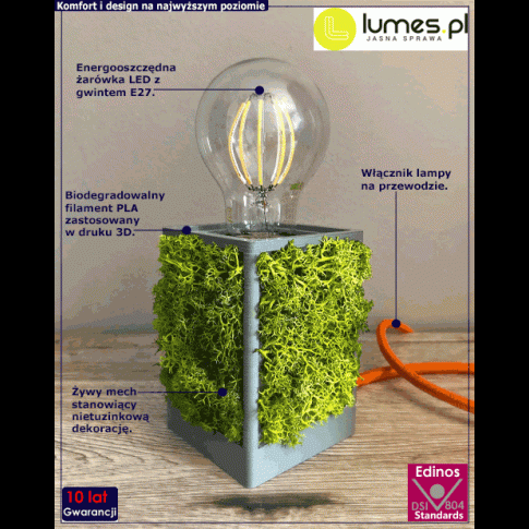 Ekologiczna lampka EX381-Vifo drukowana technologią 3D