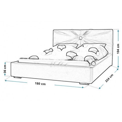 Wymiary tapicerowanego łóżka z pojemnikiem 160x200 Tagis