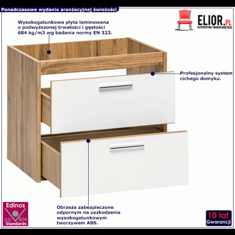 Szafka pod umywalkę z szufladami Madryt 3X Biały