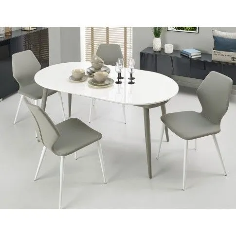 Zdjęcie rozkładany stół Cersit biały + popiel.  Sklep Edinos.pl