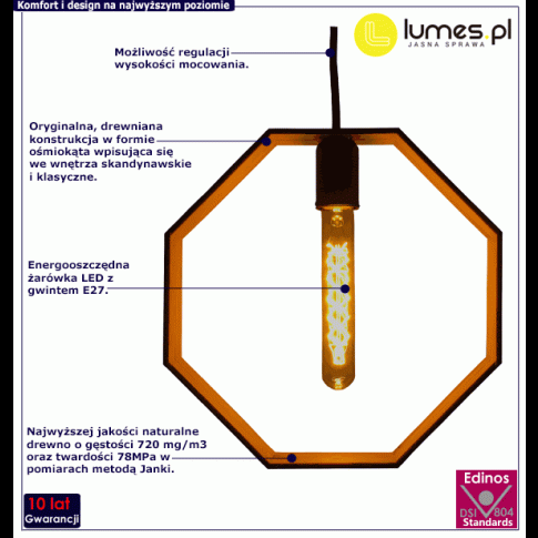 Lampa wisząca EX382-karisa z regulacją wysokości