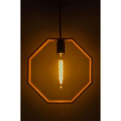 Drewniana lampa wisząca EX382-Karisa w kształcie ośmiokąta