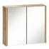 Szafka łazienkowa z lustrzanym frontem Madryt 6X Dąb Wotan