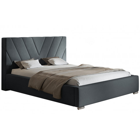 Tapicerowane łóżko z drewnianym stelażem 160x200 Orina 2X