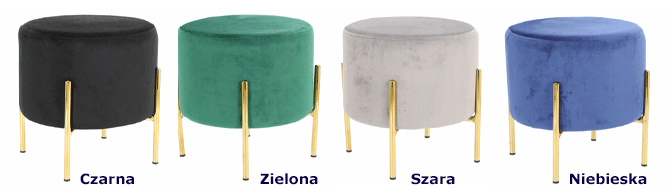 Welwetowe pufy Serkan glamour - miękkie