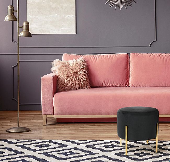 Elegancka pufa Serkan - czarno złota