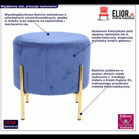 Niebieska pufa Nahia glamour