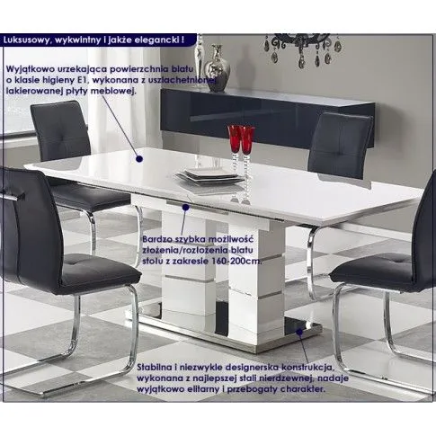 Fotografia Biały stół rozkładany 160-200x90 - Selado z kategorii Stoły
