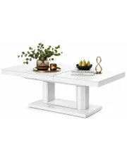 Rozkładany ławostół biały połysk - Fandon 3X w sklepie Edinos.pl