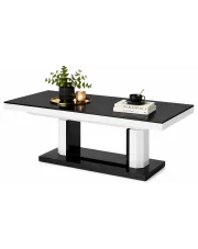 Rozkładany ławostół czarno biały połysk - Fandon 3X w sklepie Edinos.pl