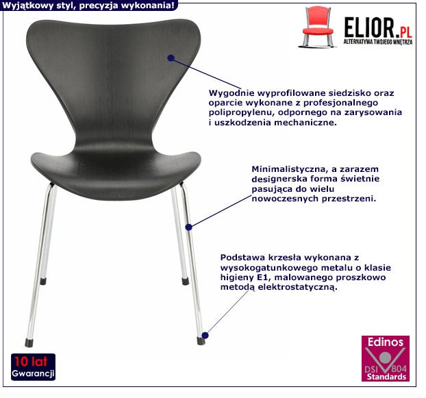 Czarne krzesło FImi - do salonu