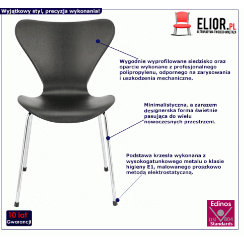 Czarne krzesło minimalistyczne Fimi