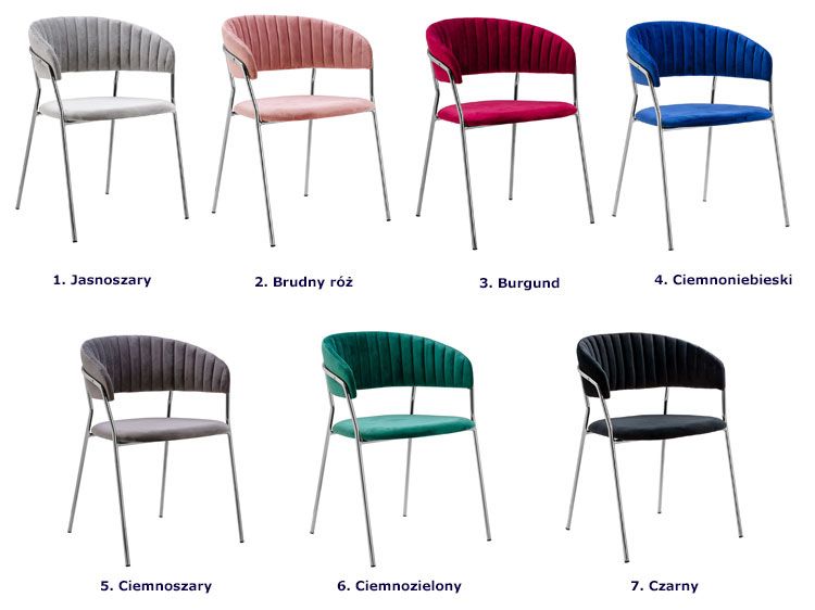 Krzesła pikowane welurowe wszystkie kolory Piano 3X