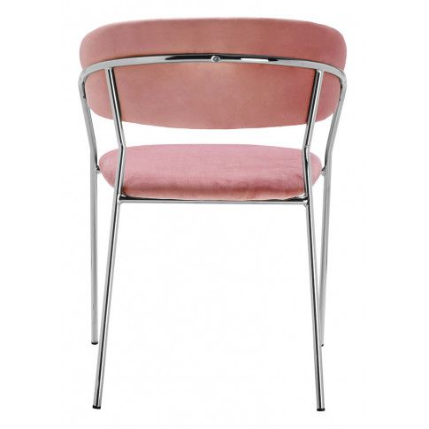 Różowe pikowane krzesło ze srebrnymi nóżkami Piano 3X