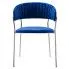 Ciemnoniebieskie welurowe krzesło Piano 3X