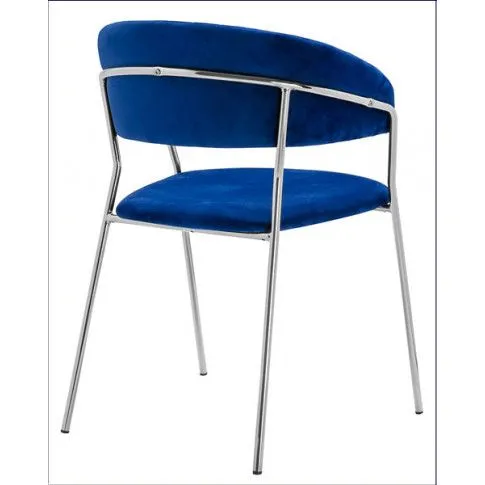 Tapicerowane niebieskie krzesło z metalową podstawą Piano 3X
