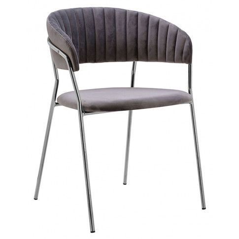 Krzesło ciemnoszare w stylu glamour Piano 3X