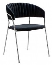 Czarne welurowe krzesło z podłokietnikami Piano 3X w sklepie Edinos.pl