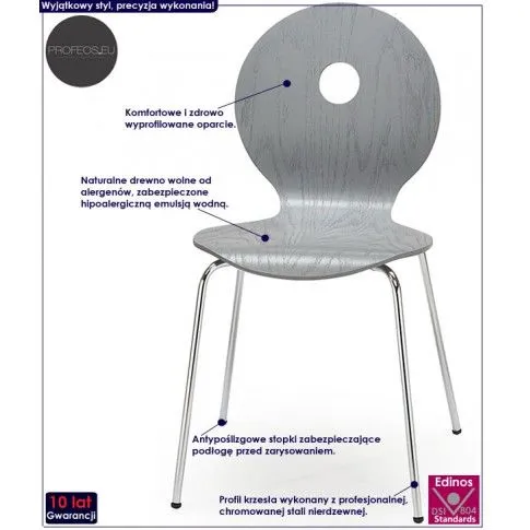 Fotografia Profilowane krzesło Alyssa - popielate z kategorii Strona główna