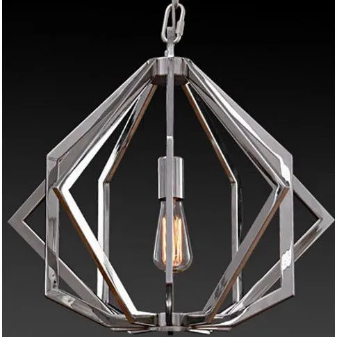 Geometryczna lampa wisząca EX396-Sovi ze stali polerowanej