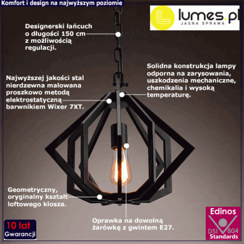 Geometryczna lampa wisząca EX398-Velsa ze stali malowanej proszkowo