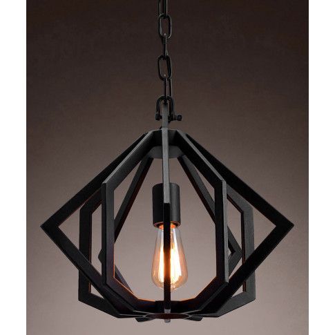 Czarna lampa wisząca EX399-Velsa w stylu loftowym