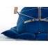 Ciemnoniebieski bujany fotel z metalową podstawą Cradle