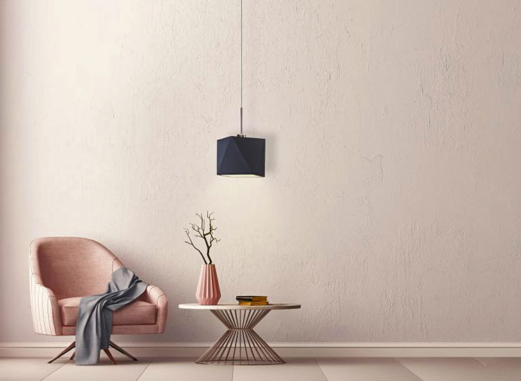 Minimalistyczna lampa wisząca EX414-Huggun z geometrycznym abażurem