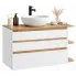 Wisząca szafka pod umywalkę nablatową z szufladami - Elekta 3X Biały połysk