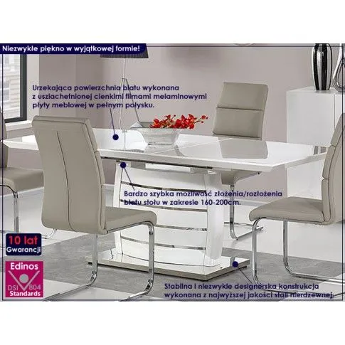 Fotografia Stół rozkładany Somit - biały połysk z kategorii Stoły