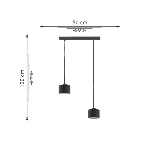 Wymiary lampy wiszącej EX430-Montani