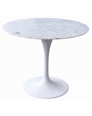 Biały marmurowy stół z metalową podstawą - Gobleto 2X w sklepie Edinos.pl