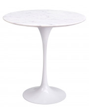 Okrągły biały stół marmurowy - Gobleto 4X w sklepie Edinos.pl
