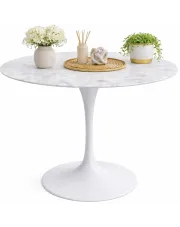 Marmurowy okrągły stół z metalową podstawą - Soniro 5X w sklepie Edinos.pl