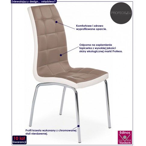 Fotografia Tapicerowane krzesło pikowane Spelter - cappuccino z kategorii Krzesła metalowe
