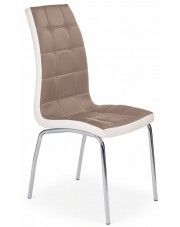 Tapicerowane krzesło pikowane Spelter - cappuccino w sklepie Edinos.pl