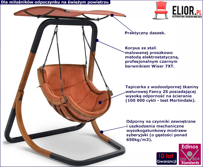 Fotel wiszący do ogrodu Pasos 3X terracotta