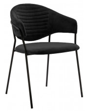 Czarne pikowane krzesło welurowe  - Nemo 2X w sklepie Edinos.pl