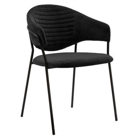 Czarne eleganckie krzesło welurowe Nemo 2X