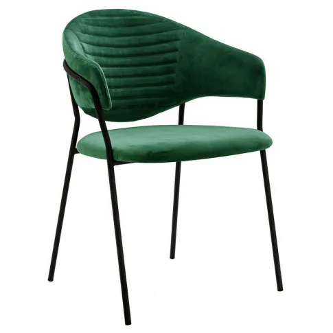 Welurowe krzesło zielone w stylu glamour Nemo 2X