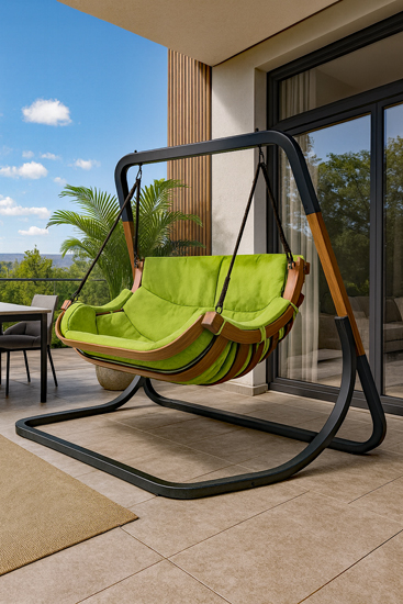 wizualizacjqa fotela Oreso zialony