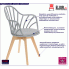 Wygodne krzesło Malene 3X szare