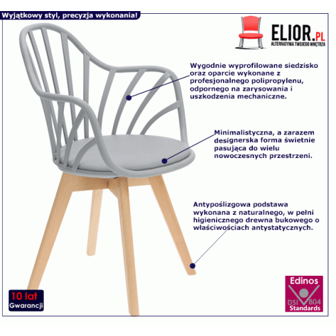 Wygodne krzesło Malene 3X szare