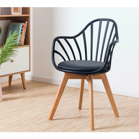 Czarne krzesło Malene 3X drewno bukowe