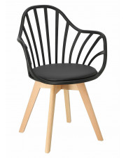 Czarne krzesło patyczak - Malene 3X  w sklepie Edinos.pl