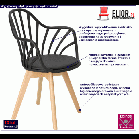 Wygodne krzesło Malene 3X czarne