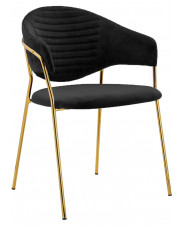 Czarne krzesło tapicerowane ze złotą podstawą - Nemo 3X w sklepie Edinos.pl