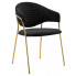 Czarne krzesło tapicerowane ze złotą podstawą - Nemo 3X